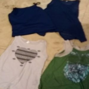 3shirts blue green and white
